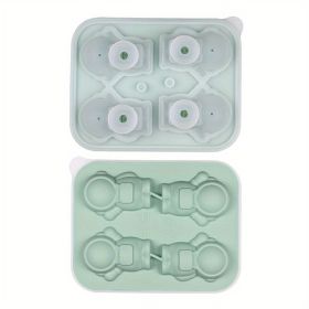 1pc Astronaut Ice Cube Mold Frozen Coffee Milk Tea Internet Celebrity Ice Mold Homemade Silicone Sorbet Ice Tray Mold (Color: 4 Even Spaceman Ice Tray - Dark Green)