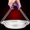 Bowl Holder Bowl Clamp Tongs Clip Pot Stainless Steel Foldable Dish Holder Steamer Lifter Picker Heat Insulation Plate Tong Anti-hot Clamp Gripper