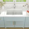 32"x19" Undermount White Ceramic Kitchen Sink Single Bowl,Kitchen Sink Double Bowl with Strainer
